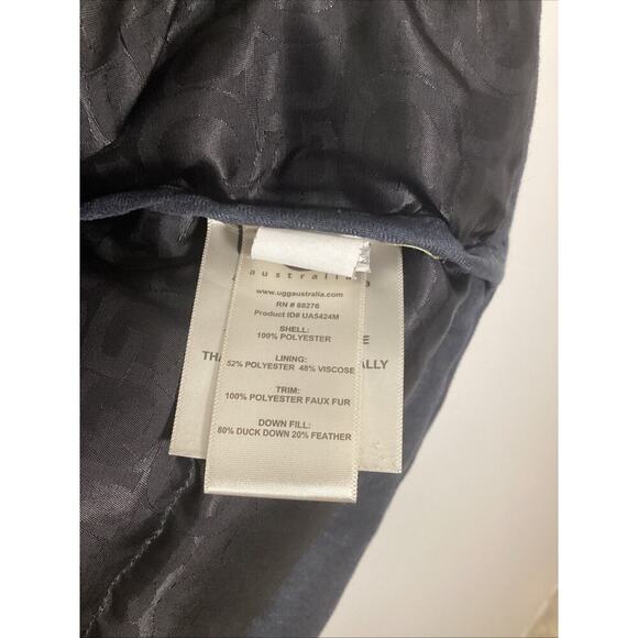 UGG Australia Small Navy Blue Trucker Quilted Puffer Coat Jacket Down Fill Warm - Picture 7 of 14